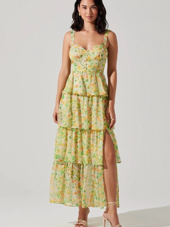 Astr the label Dresses & Skirts - NWTs ASTR the label Midsummer Floral Tiered Maxi Dress - Yellow  - Size Medium